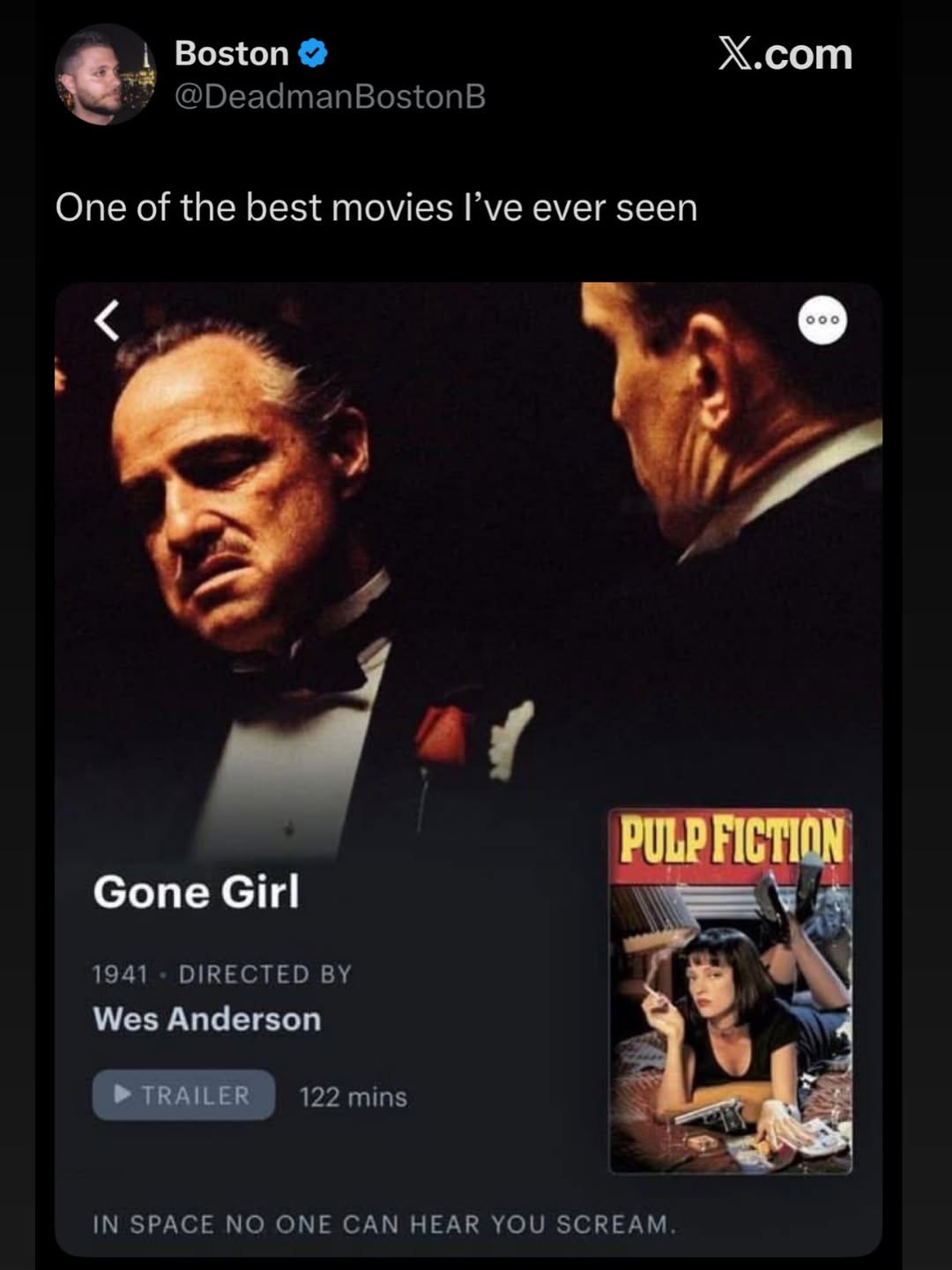 Boston Х.сот One of the best movies Гуе ever seen Gone Girl PULP