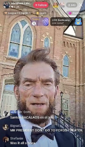 1 Abraham Linc Follow у Фо.2к 1 League top 80% Learn 1 a Thanks LIVE Bootcamp Join today! 4 Be 4 i 1.1 I be Dots Santog “i Bigsa 369%, PRESIDENT DONT TO FORDS THEATER Stefanie Was it all a hoax