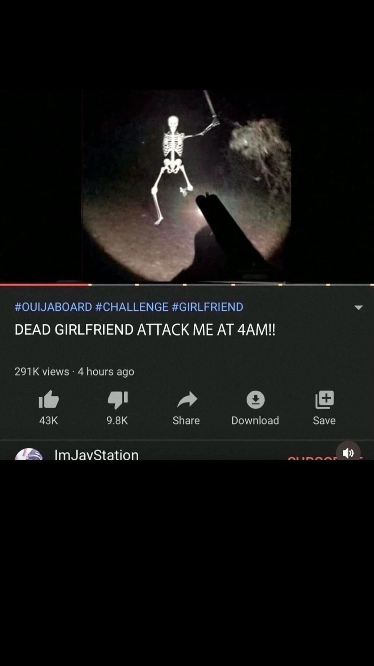 #OUIJABOARD #CHALLENGE #GIRLFRIEND DEAD GIRLFRIEND ATTACK ME AT views 4 hours ago i@ a о Share Download Save ImJavStation