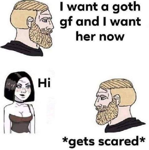 want a goth and want her now *gets scared*