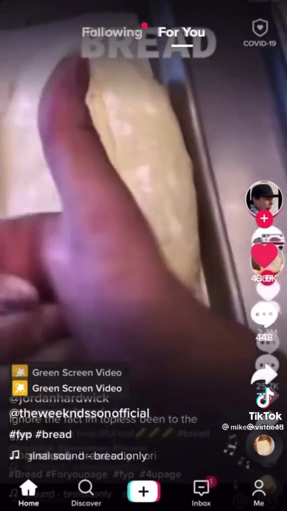 ШИ Green Screen Video = Л iginalsound:ebreadionly " ‘ Ноте Discover Inbox Me Ло eadionlyri@riginalsound 3 ® Ло ginaksotind<breadionlyr << ® GARRNREKNEERANAETCALon totne Tbk éfyp #bread @ miket а
