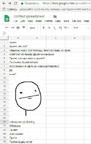 Защищено https://docs.google.com/spreadsheet: Сервисы Добавляйте на эту панель закладки, к которым хотите иметь 6 Untitled spreadsheet File Edit View Insert Format Data Tools Add-ons Help 100% 0 09 12