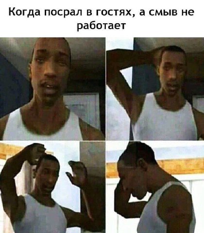 Когда посрал в гостях, а смыв не работает