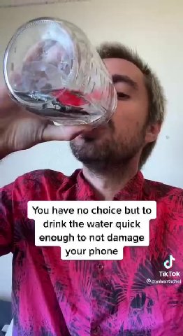 drink the water quick (a - enough to not damage Я