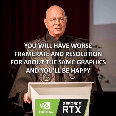 YOU WILL HAVE WORSE FRAMERATE AND RESOLUTION FOR ABOUT THE SAME GRAPHICS AND YOU’LL BE HAPPY GEFORCE ВТХ