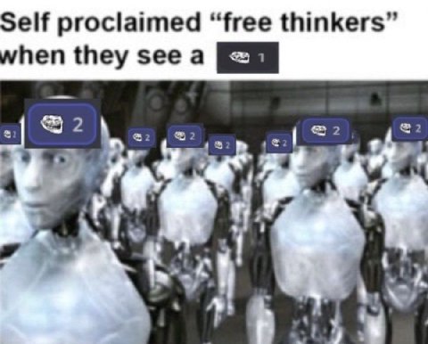 Self “free thinkers” when they see a 2 2