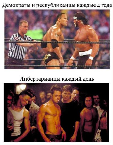 Демократы и республиканцы каждые 4 года Либертарианцы каждый день