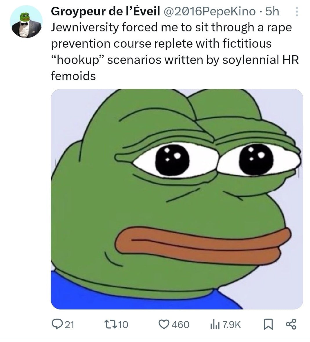 Groypeur ГЁуей @2016РереКто Jewniversity forced me to sit through a rape prevention course replete with fictitious “hookup” scenarios written soylennial femoids