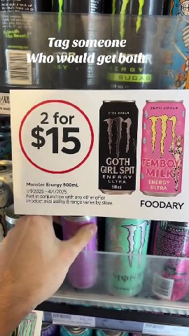 » 4 Monster Energy 500mL : pale ey i Not in conjunction with any other offer. Product availability & range varies by store. FOOD, АБУ