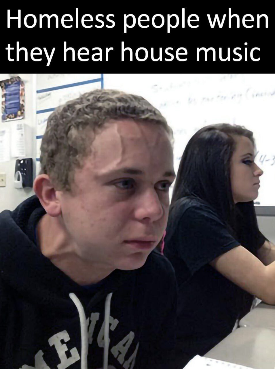 Homeless people when they hear house music