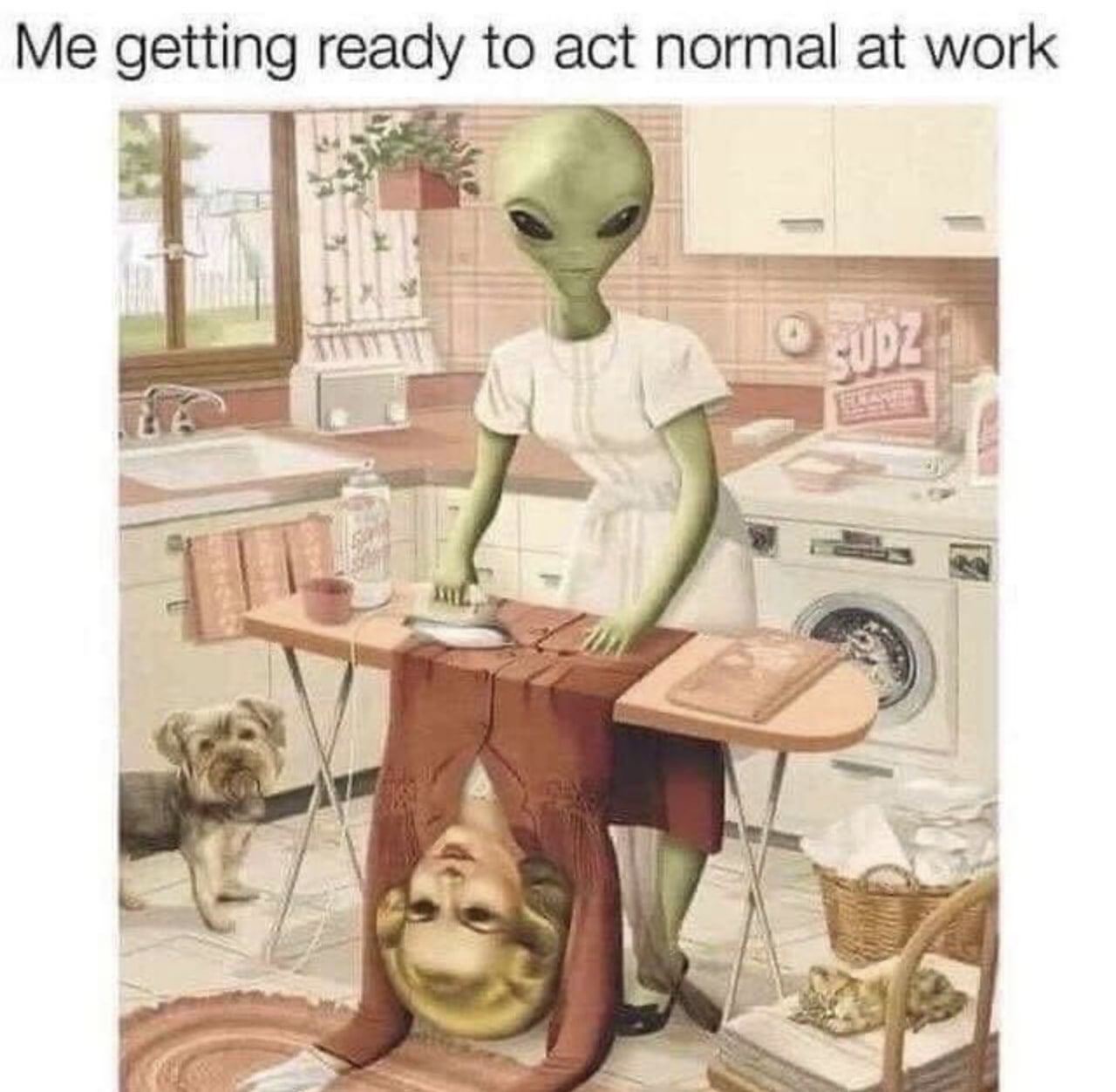 Me gett ing to act normal at work