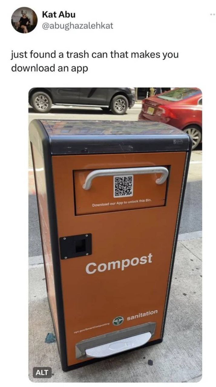Kat Abu @abughazalehkat just found a trash can that makes you download an app 5 С О о в