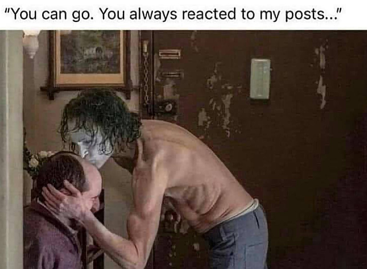 “You can You always reacted to my posts...”