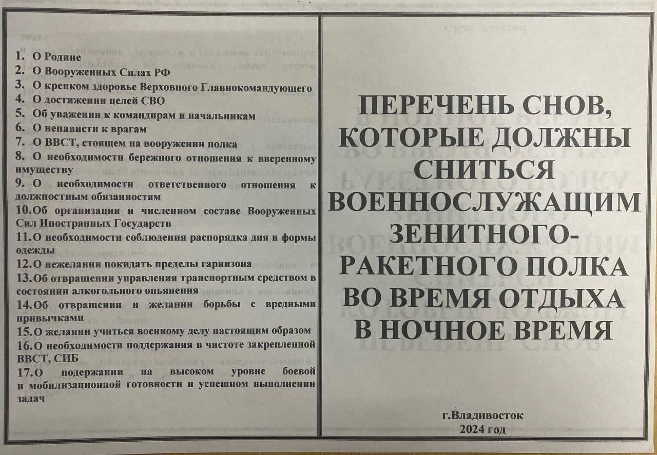 О Родине О Вооруженных Силах О крепком здоровье Верховного лавнокомандующего О достижении целей СВО Об уважении к командирам и начальникам ПЕРЕЧЕНЬ СНОВ, О ненависти к врагам О ВВСТ, стоящем на вооруж