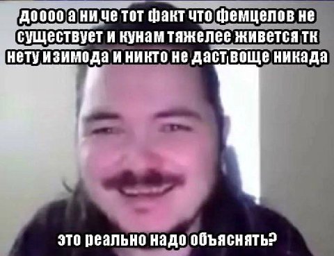 ни TOT факт что фемцелов не {существует и кунам тяжелее живется ‚Нету изимода и никто не даствоще никада это реально надо объяснять?