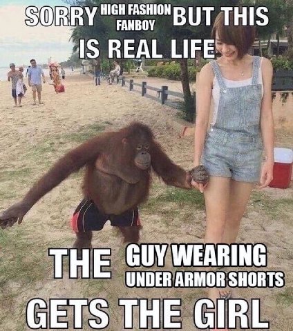 HIGH FASHION ВЕАЕ НЕЕ. THE UNDER ARMOR SHORTS GETS THE GIRL