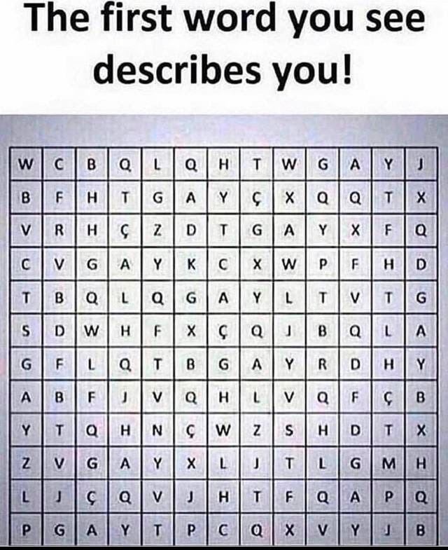 The first word you see describes you! [а |6]