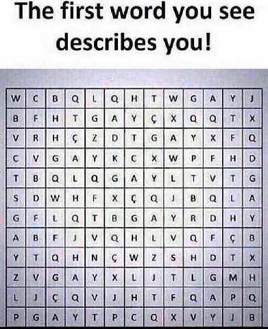 The first word you see describes you! [а |6]