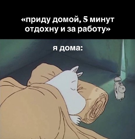 «приду домой, 5 минут отдохну и за работу» я дома: