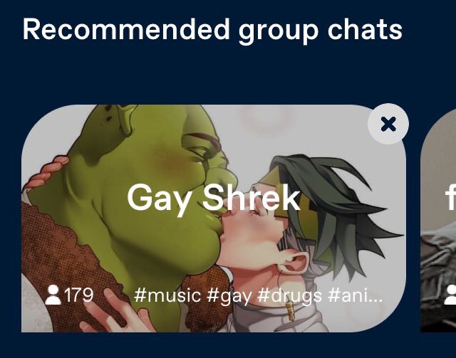 Recommended group chats Gay Shrek 179 #music #gay #drugs #ani...