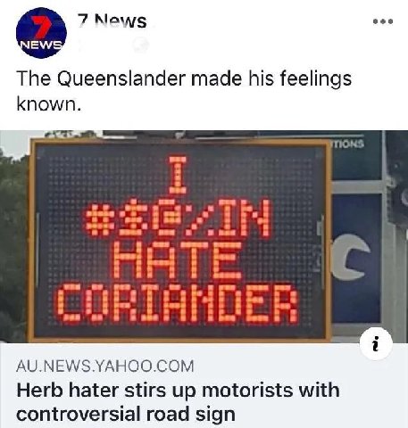 eee 7 News The Queenslander made his feelings known was 6 о «и воз esea эта sar ere a nan sea eee 8 4 AU.NEWS.YAHOO.COM Herb hater stirs up motorists with controversial road sign