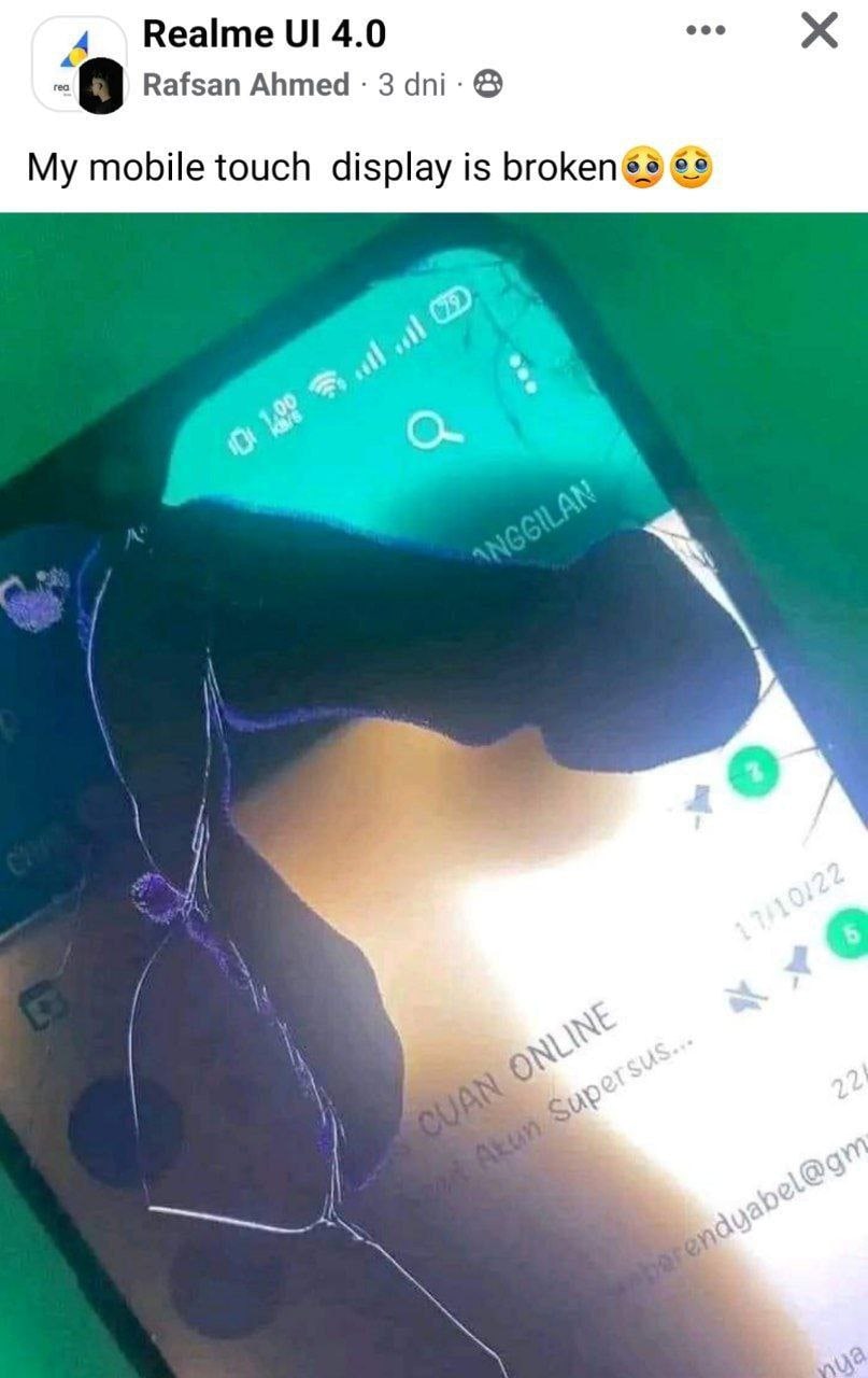 eee 4 Realme 4.0 Ahmed 3 dni- My mobile touch display is К