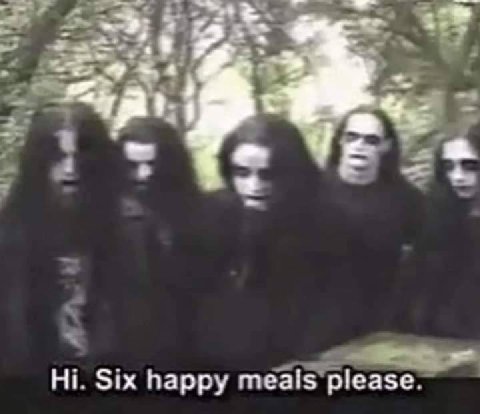 Six happy meals please.