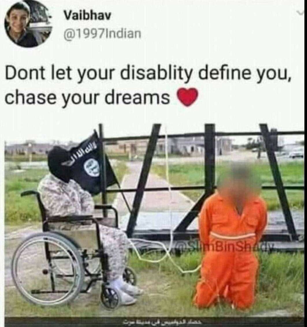 Vaibhav @1997indian Dont let your disablity define you, chase your dreams a