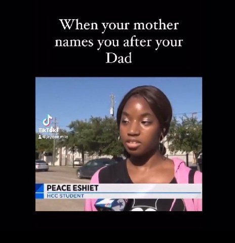 When your mother names you after your Dad @jaydee mil PEACE ESHIET HCC STUDENT
