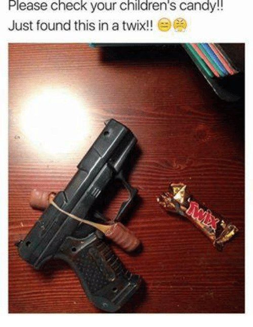 Piease спес your candy Just found this in а