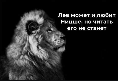 Лев может и любит Ницше, но читать его не станет
