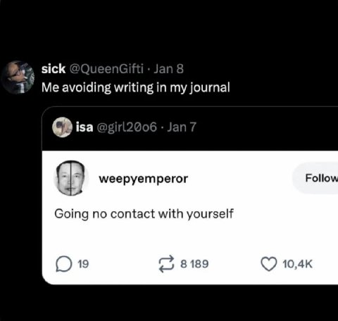 sick writing in my journal isa weepyemperor Follo Going no contact with yourself 8189 10,4к