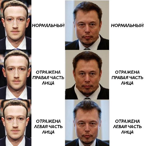 НОРМАЛЬНЫЙ НОРМАЛЬНЫЙ ОТРАЖЕНА ОТРАЖЕНА ПРАВАЯ ЧАСТЬ ПРАВАЯ ЧАСТЬ ЛИЦА ЛИЦА ОТРАЖЕНА ОТРАЖЕНА ЛЕВАЯ ЧАСТЬ ЛЕВАЯ ЧАСТЬ ЛИЦА ЛИЦА
