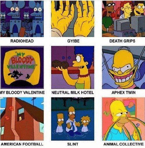 RADIOHEAD GYIBE DEATH GRIPS У BLOODY VALENTINE APHEX TWIN NEUTRAL HOTEL AMERICAN FOOTBALL SLINT ANIMAL COLLECTIVE