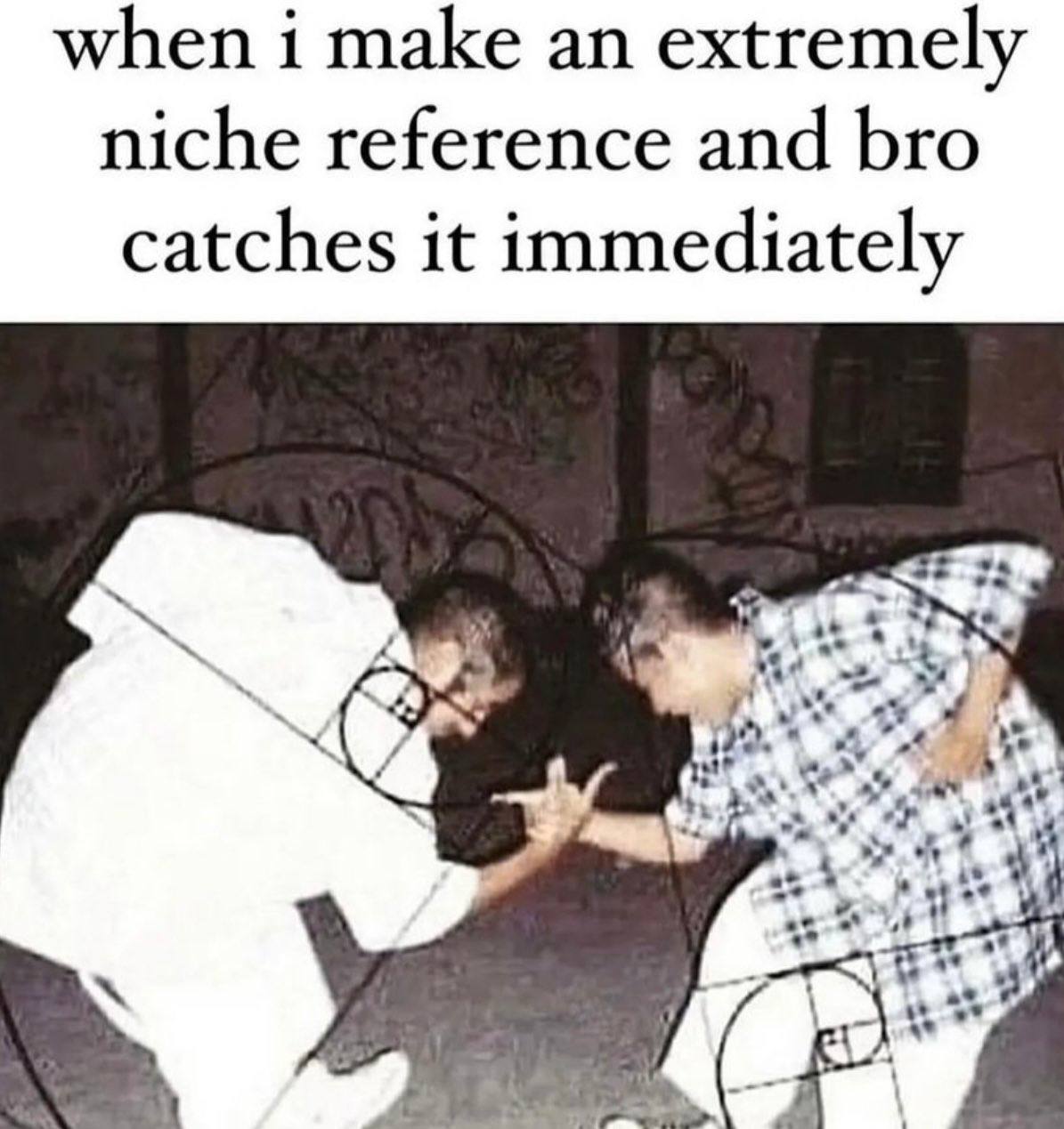when i make extremely niche reference and bro catches it immediately