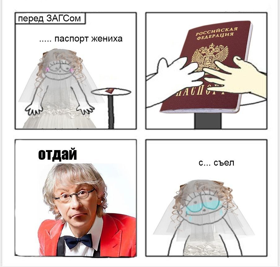 перед ЗАГСом ссийскАЯ Паспорт жениха отдаи с... съел