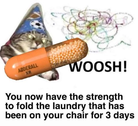 WOOSH You now have the strength to fold the laundry that has been on your chair for 3 days