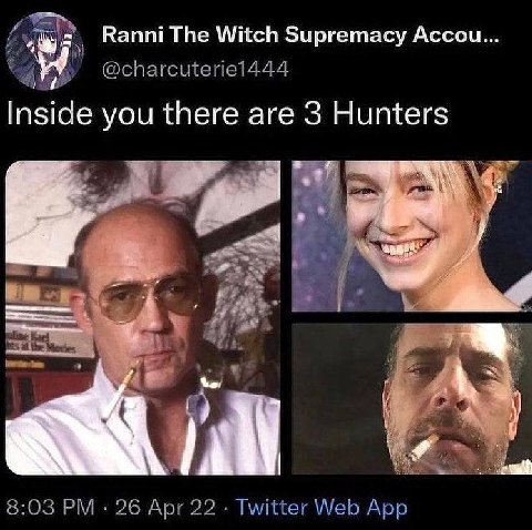 Ranni The Witch Supremacy Accou... @charcuteriel444 Inside you there are 3 Hunters 8:03 26 Apr 22 Twitter Web App