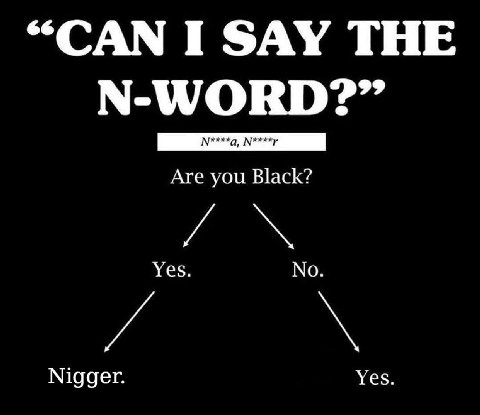 “CAN I SAY THE Are you Black? Yes. Nigger. Yes