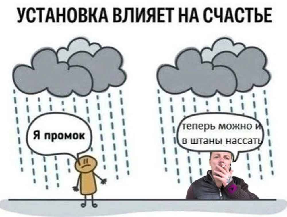 УСТАНОВКА ВЛИЯЕТ НА СЧАСТЬЕ