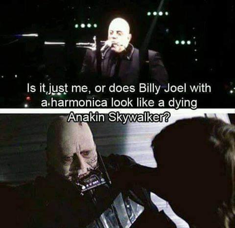 Is me, or does Billy Joel look like a dying Anakin