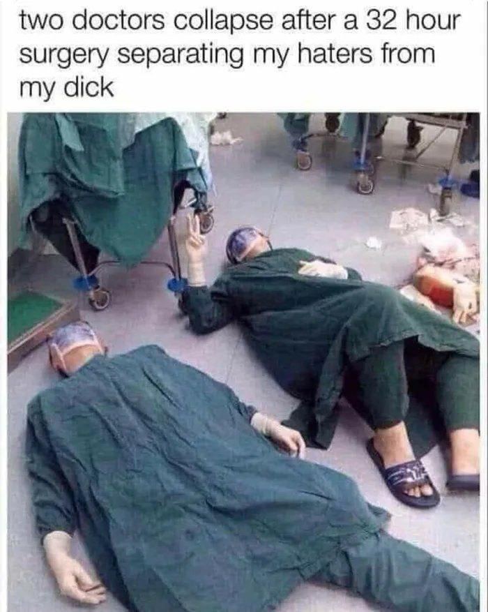 two doctors collapse after а 32 hour surgery separating my haters from my dick i 7