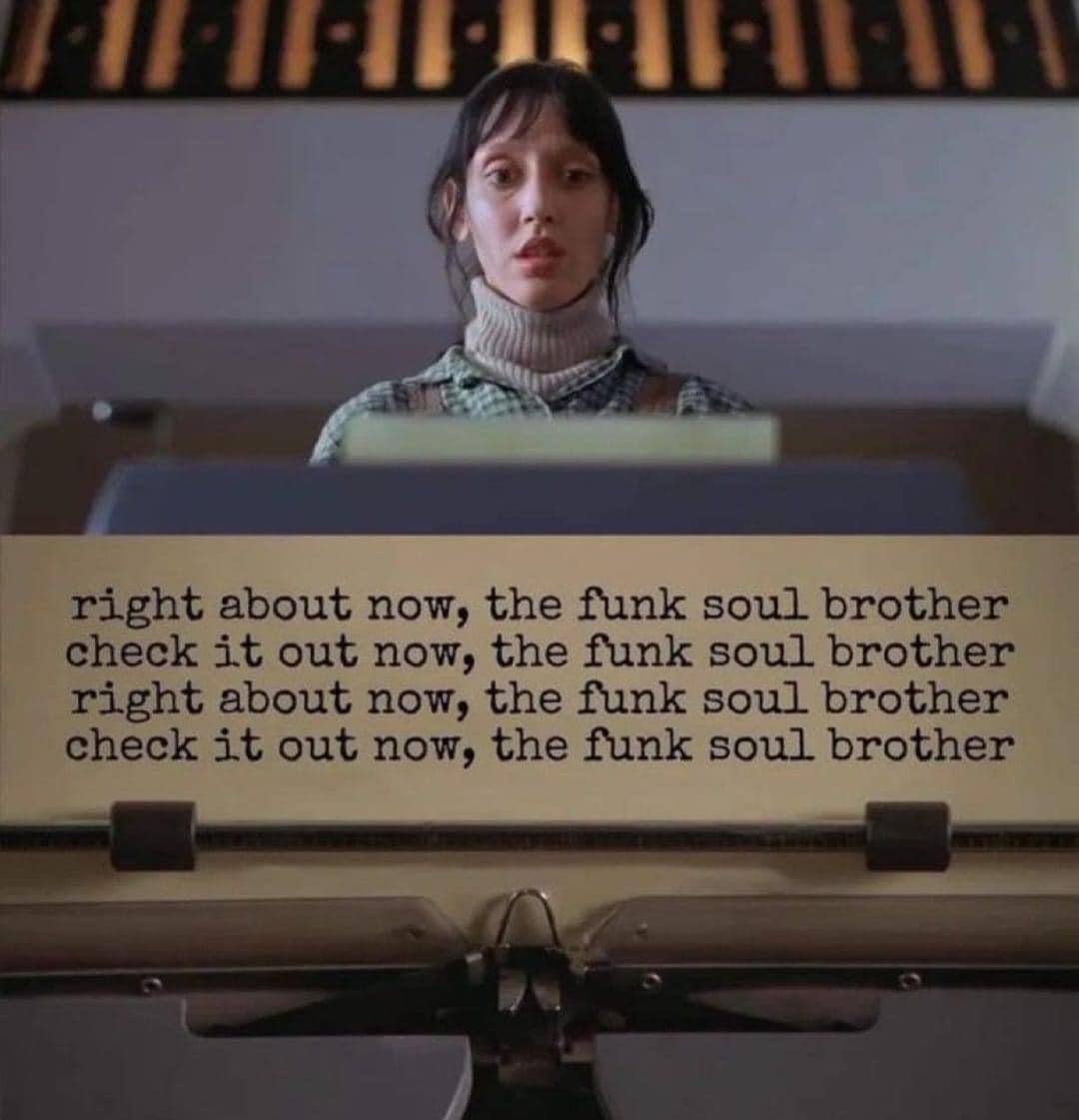 right about now, the funk soul brother check it out now, the funk soul brother right about now, the funk soul brother check it out now, the funk soul brother