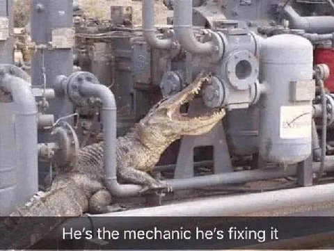 my He's the mechanic пез fixing
