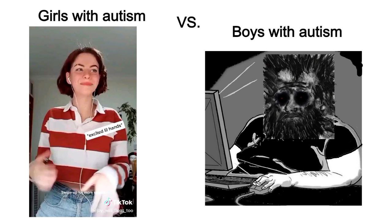 Girls with autism Boys with autism nds SSS у Swipe up 59 Tok