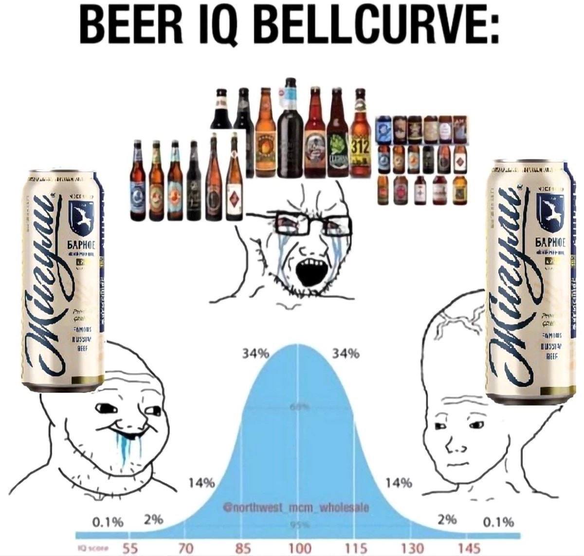 BEER BELLCURVE 34% 34% 14% 14% 0.1% 2% 0 8 100 11 2% 0.1% 14