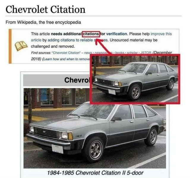Chevrolet Citation From Wikipedia, the free encyclopedia This article needs verification. Please help improve this article adding citations to reliable Unsourced material may be challenged and removed