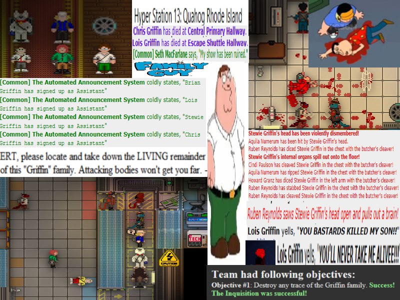 Hier 3 Rhode and Choris Griffin has died at Central Primary Hallway, Lois Griffin has died at Escape Shuttle Hallway, [Common] Seth 1 Common] The Automated System coldly states, The Automated Announce