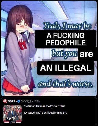 Yea PEDOPHILE ибуои are 2 у ILLEGAL ‘as the Epstein files! Vance: You're an illegal immigrant. с