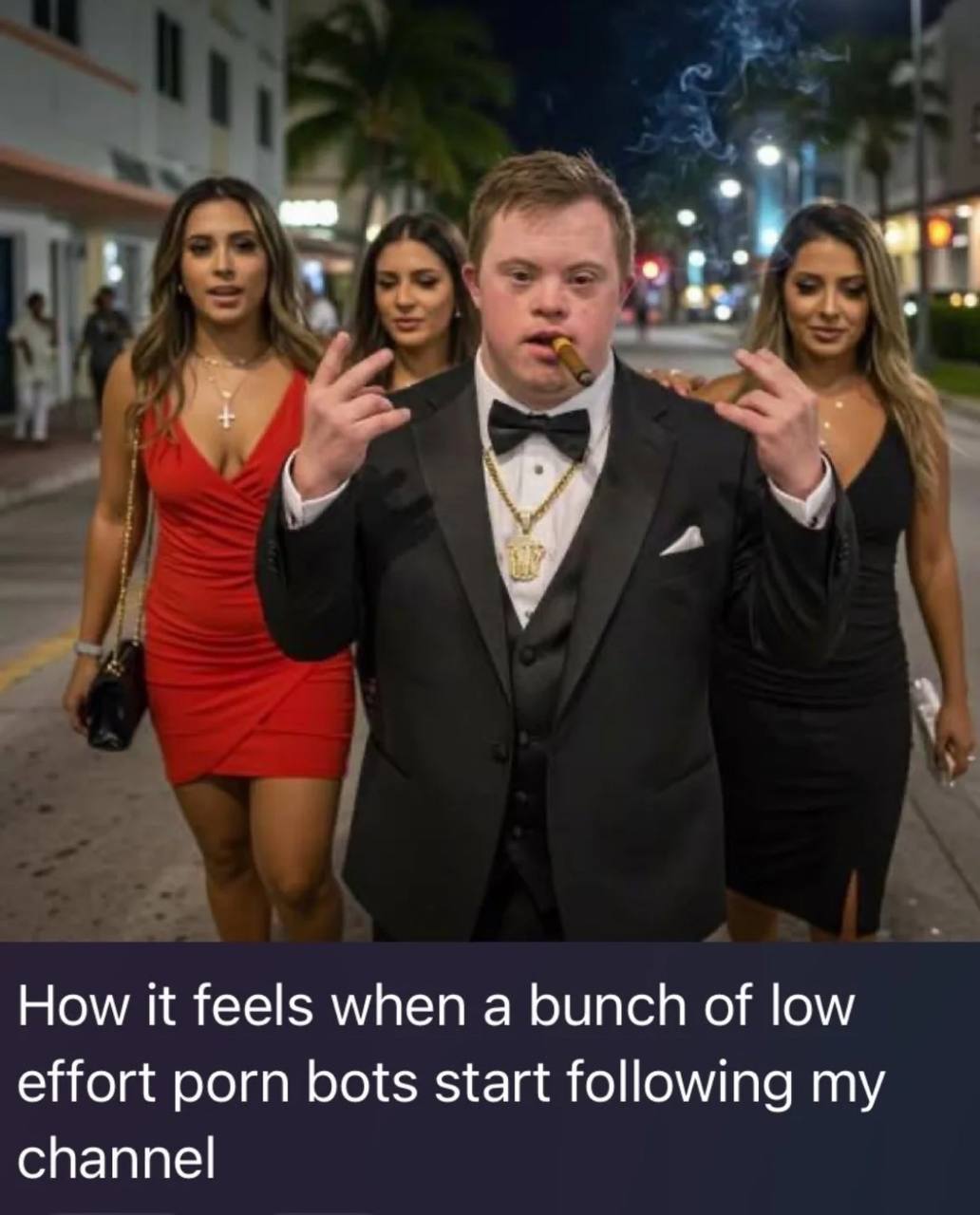 7 How it feels when а bunch of low effort porn bots start following my channel